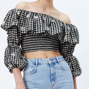 Zara embroidered top